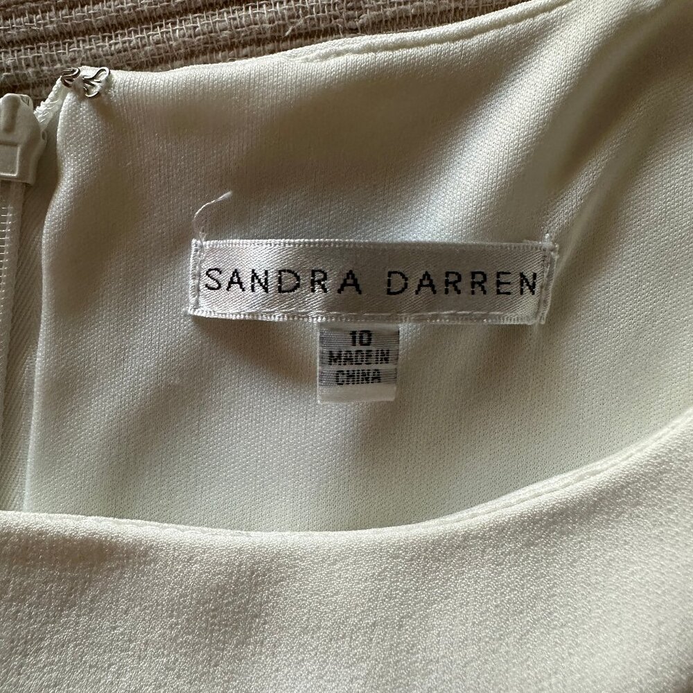 Sandra Darren color block sheath dress blue, black, white